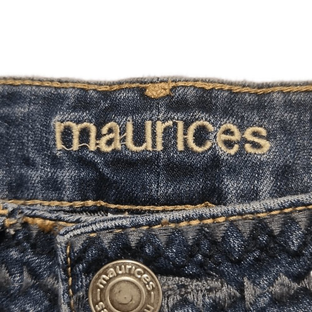 Maurices Button Up Blue Denim Jean Mini Skirt Size 1 or Size 2  MauriceSkirt01 - Picture 3 of 4